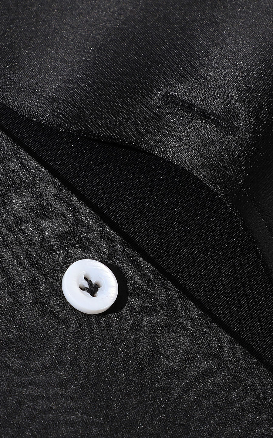 Men's Black Dress Shirt Collar Detail - Business Style