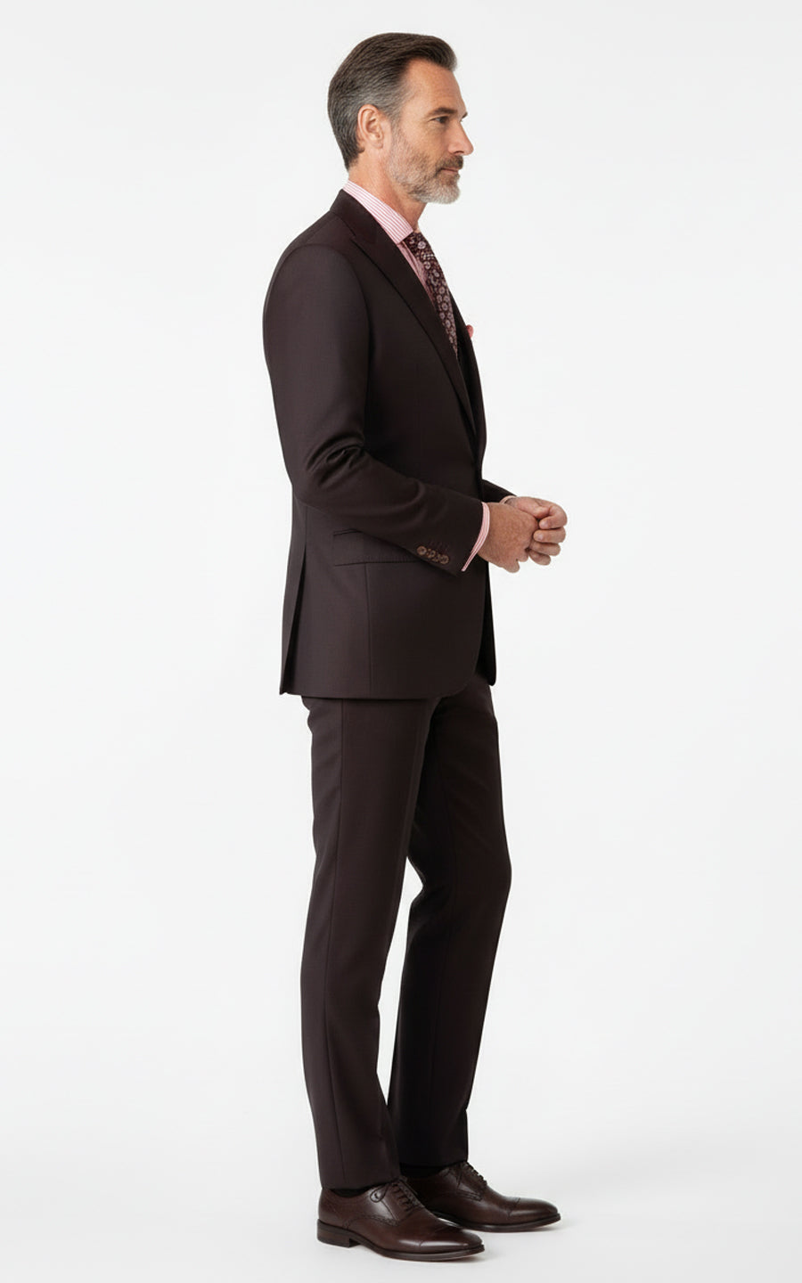 Men Custom Suit Burgundy Formal Tailored Wedding Wear