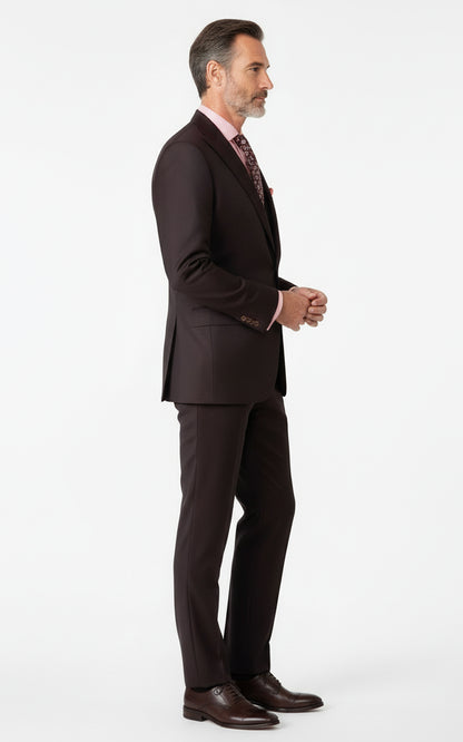 Men Custom Suit Burgundy Formal Tailored Wedding Wear