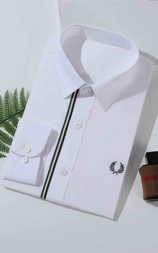 Custom White Shirt with Logo - Men's Tailored Fit