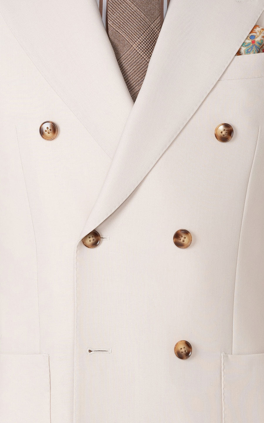 Off-white plaid blazer fabric texture custom tailored
