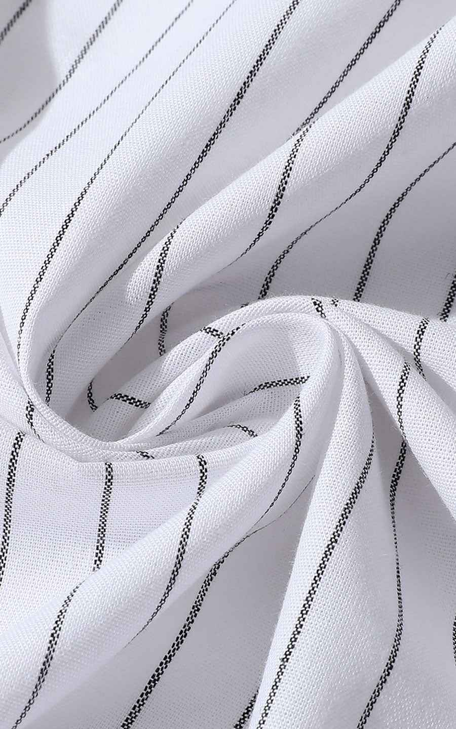 Classic White Striped Men's Casual Shirt - Premium