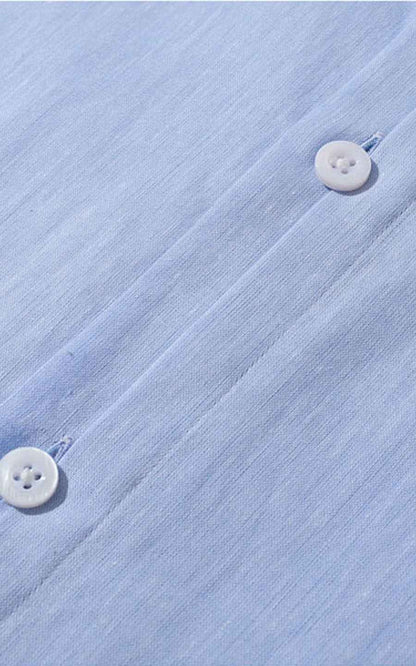 Light Blue Chinese Style Tailored Dress Shirt