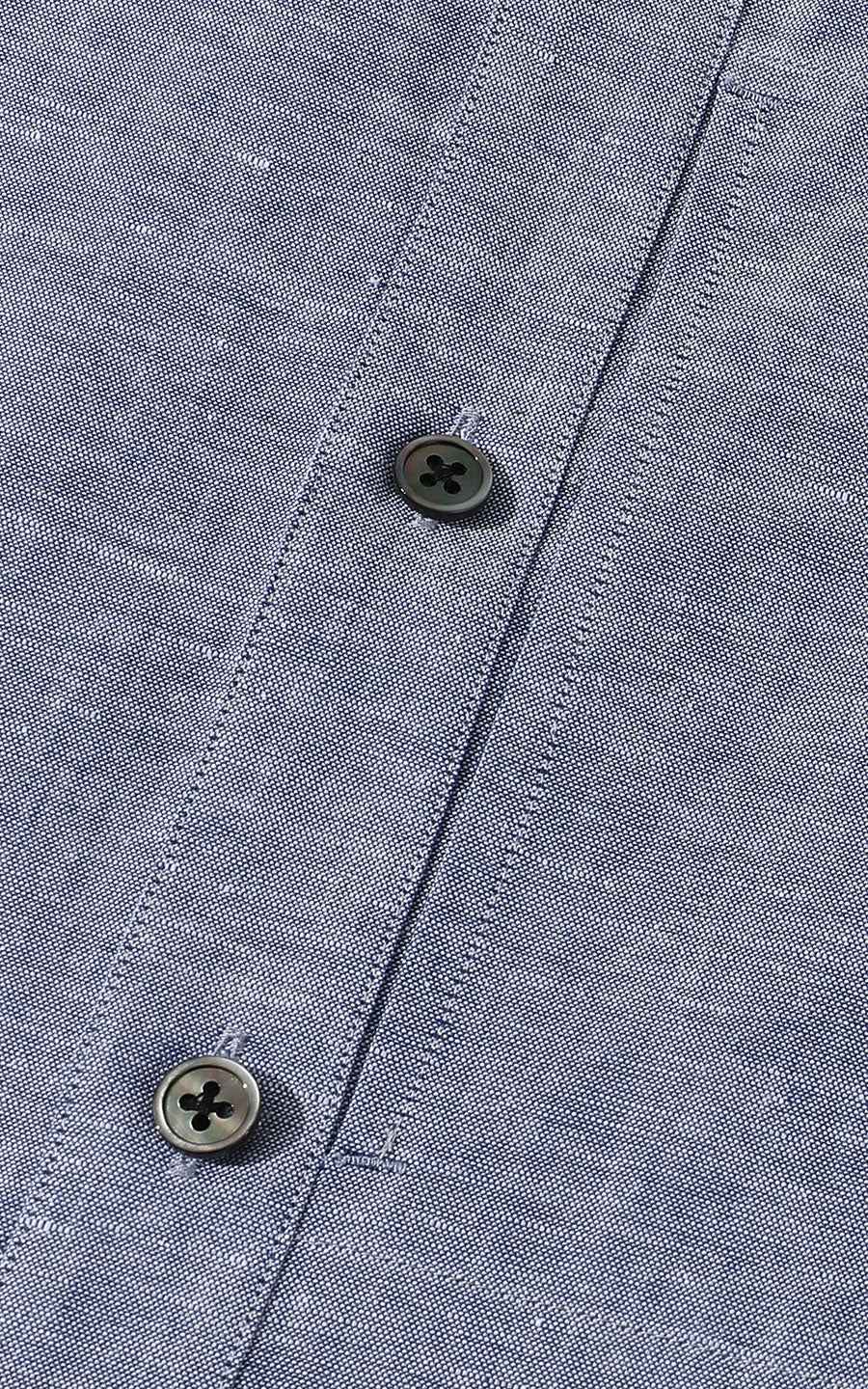 Light Blue Linen Short Sleeve Casual Shirt - Custom Fit