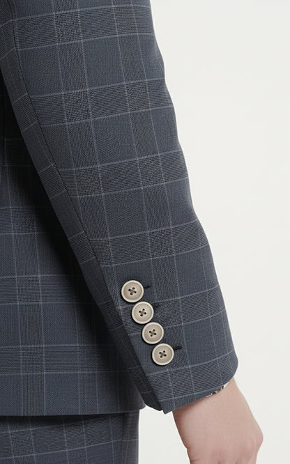 Fog Blue Custom Tailored Mens Suit Set Business Two Piece