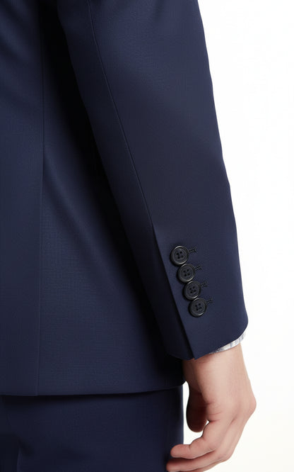 Blue Custom Suit Set Men Slim Fit Business Formal Wear