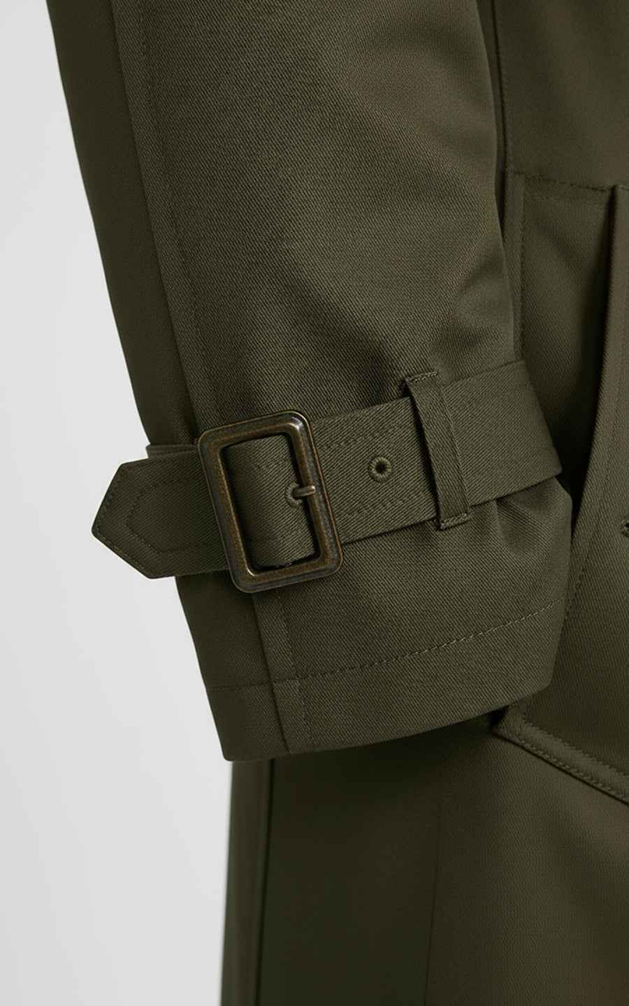 Made men's premium dark green double-breasted Custom trench coat