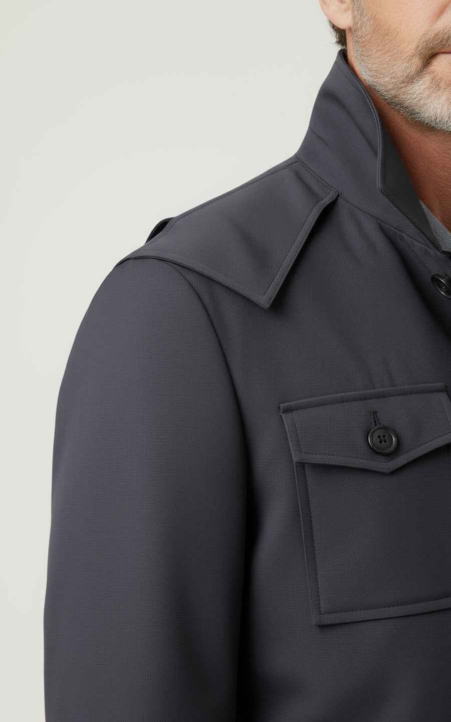 Dark gray-blue men's casual hunting jacket