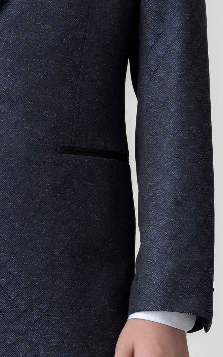 Mens Navy Blue Tuxedo Suit Double Breasted Wedding Coat