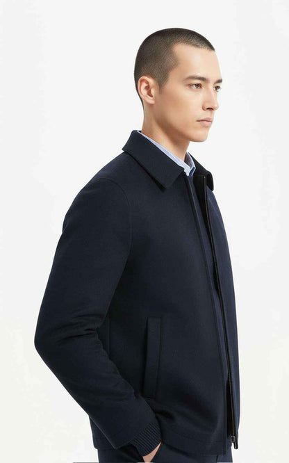 Men's Zip Jacket Navy Blue Classic Style
