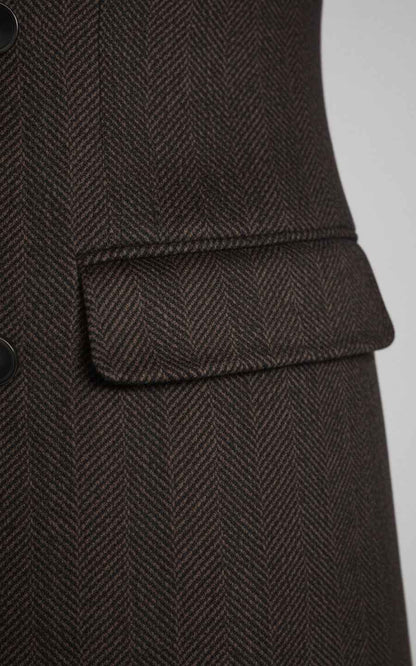 Custom Men's overcoat Brown Double Breasted Winter Formal