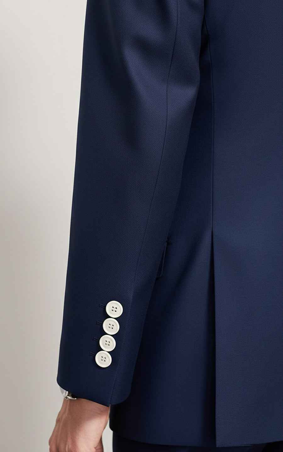 Navy blue men's double-breasted business casual customize suit coat