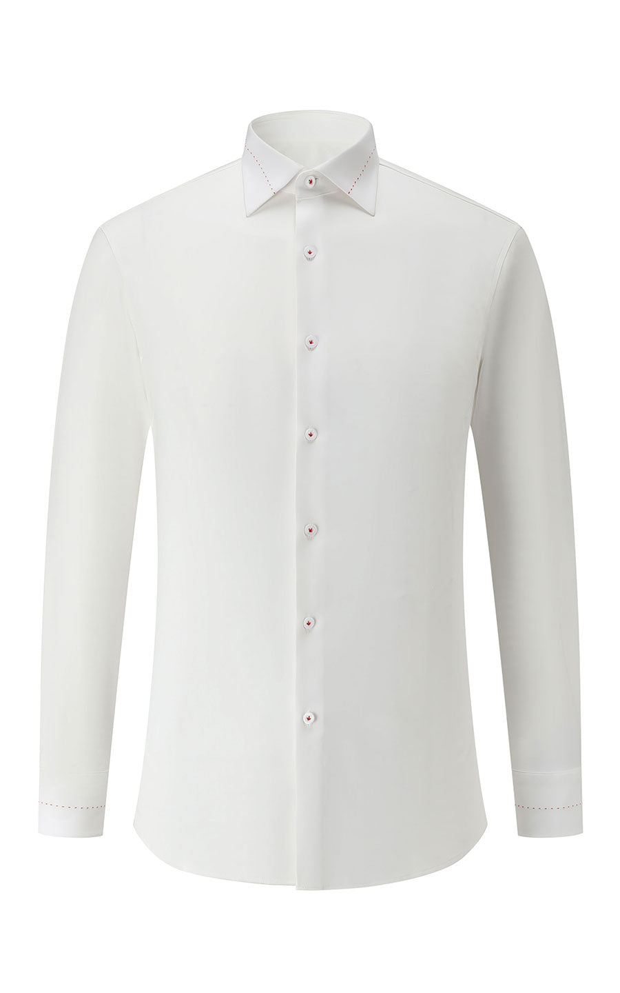 WIAI Men's Pearl White Custom Tailored Dress Shirt