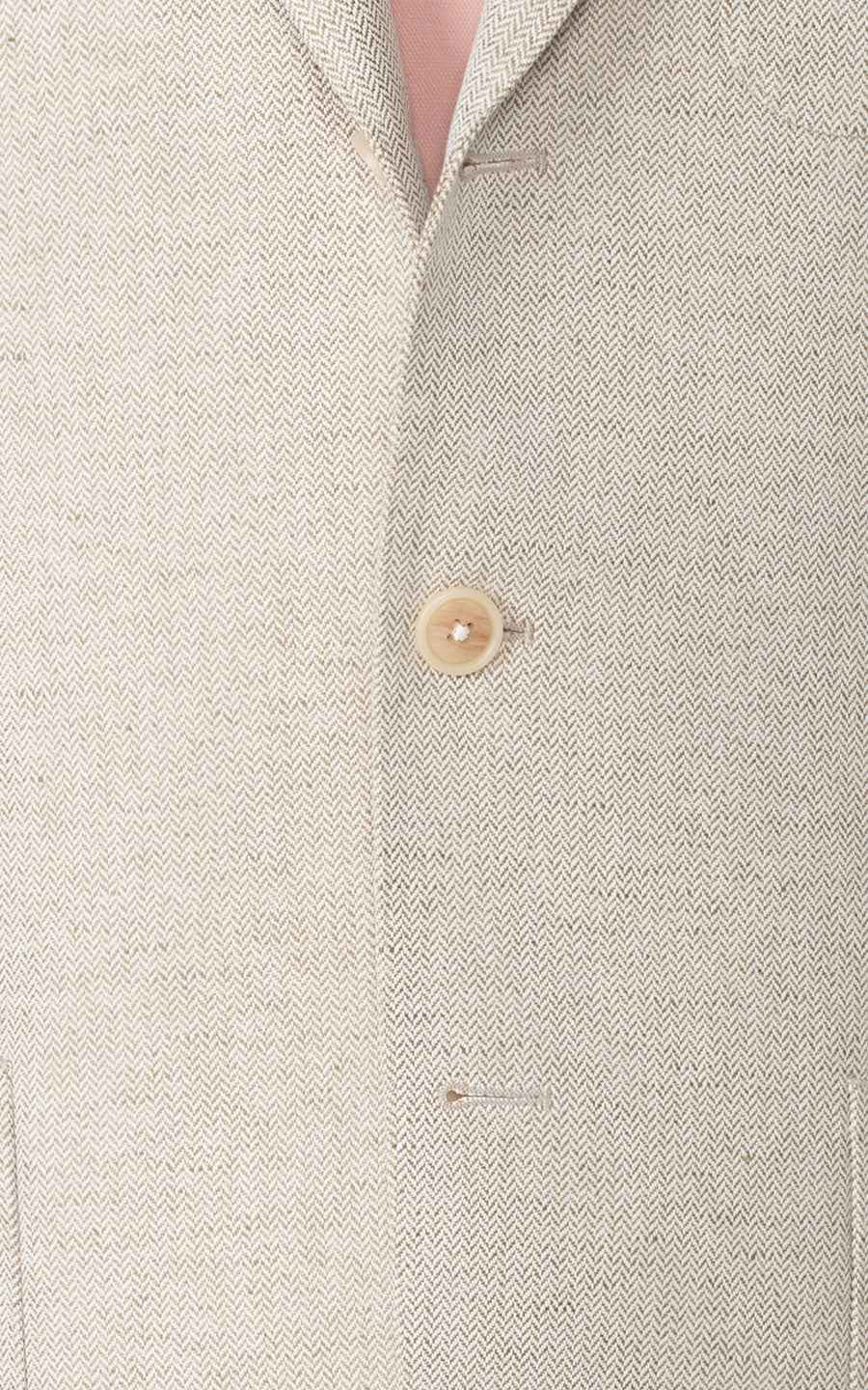 Men's Light Beige Linen Tailored Suit - Casual Blazers