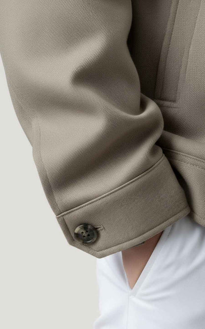 Men's Beige Custom Utility Jackets Casual Daily Outerwear