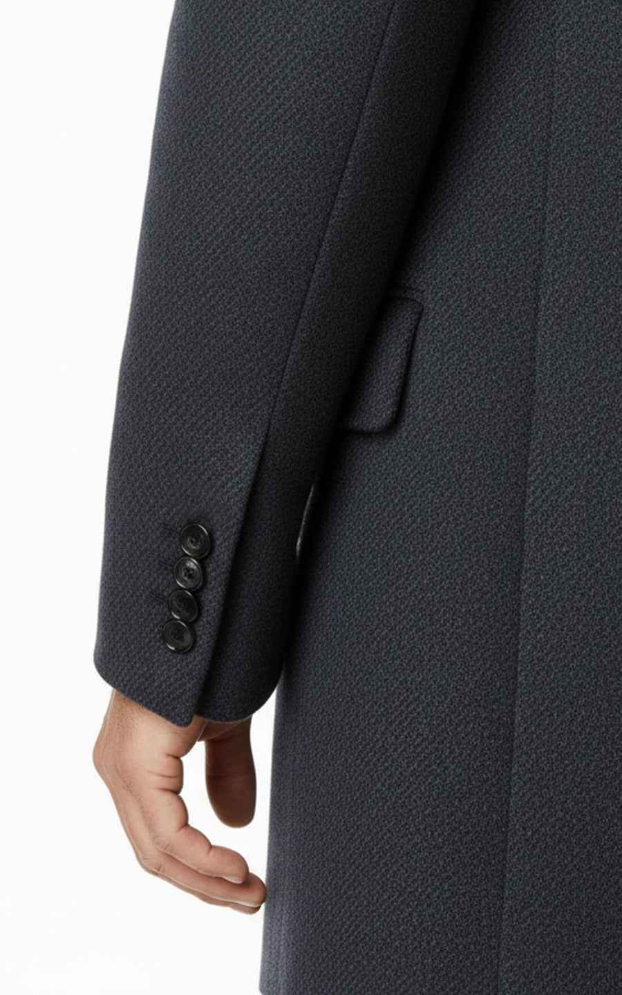 Premium Charcoal Gray Custom Men's Wool Overcoat