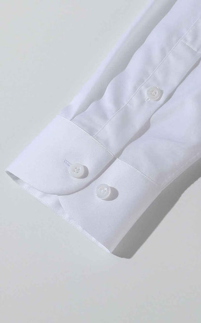 Men's White Bamboo Embroidered Chinese Shirt - Custom Fit
