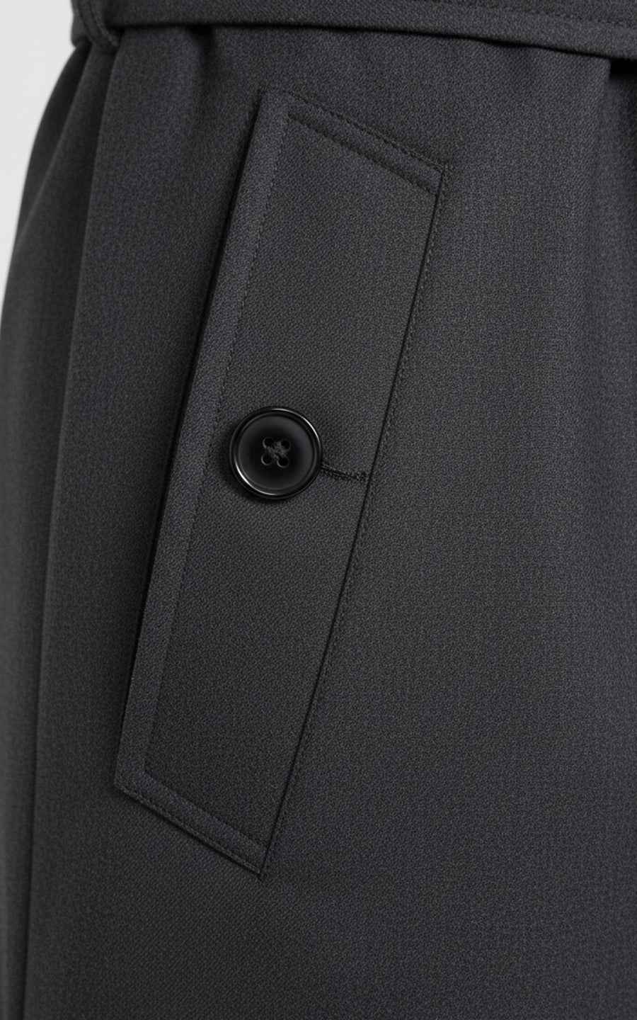 Men's Dark Gray Double-Breasted Custom Casual Trench Coat