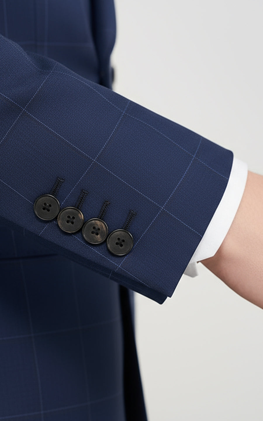 Tailored Navy Suit Set Men Double Breasted Business Formal