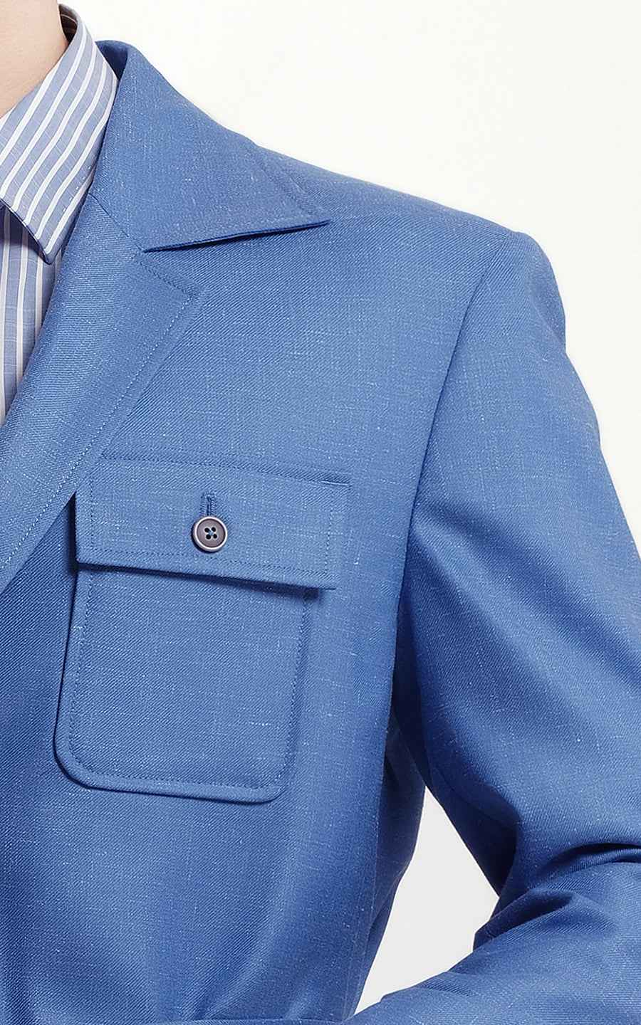 Customized Blue Trench Men Safari Casual Wear