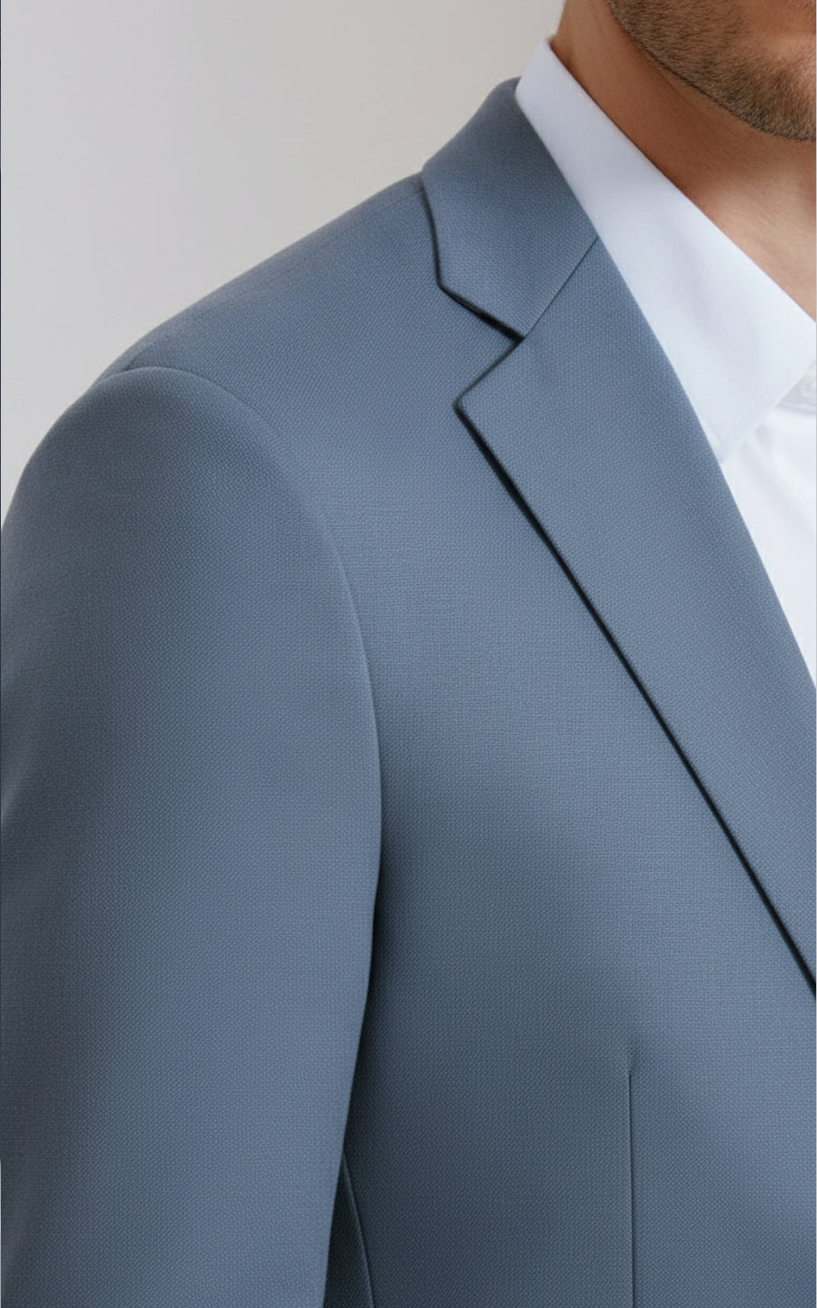 Custom Blue Wool Knit Blazer Mens Tailored Business