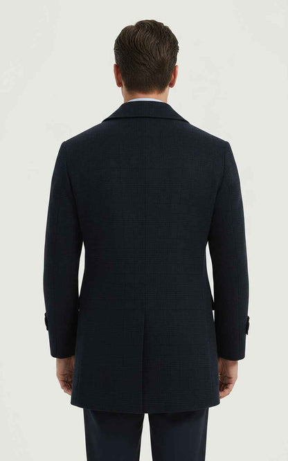 Men's Wool Coat Navy Double-Breasted Classic