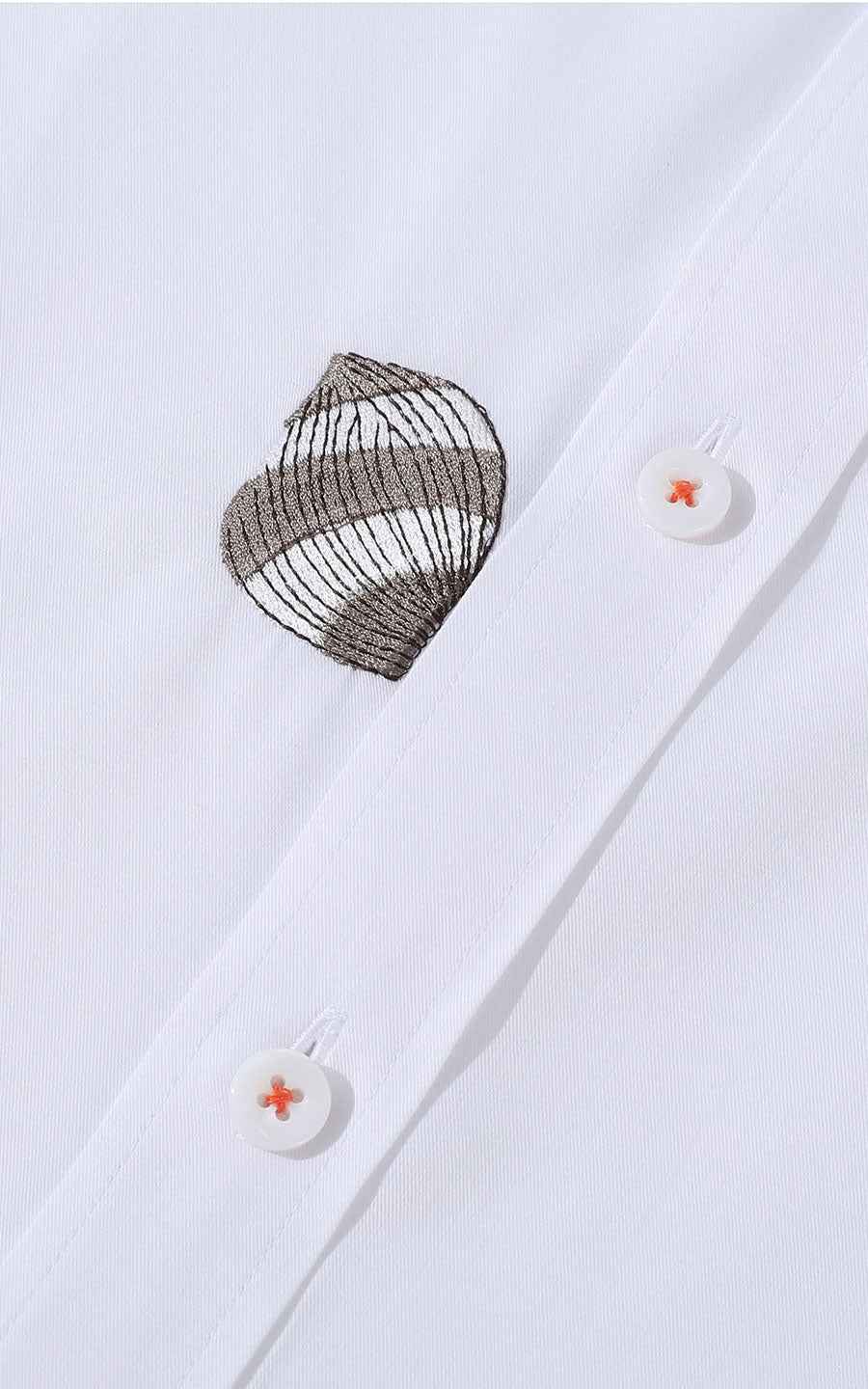 White Shirt with Cute Fox Embroidery - Custom Tailored