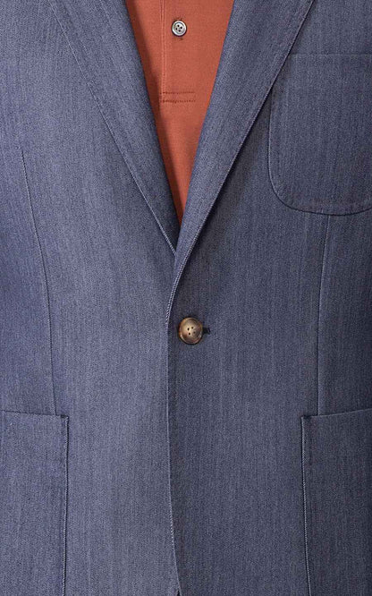 Men's Online Suit custom Gray-Blue Wool Business Suit Set