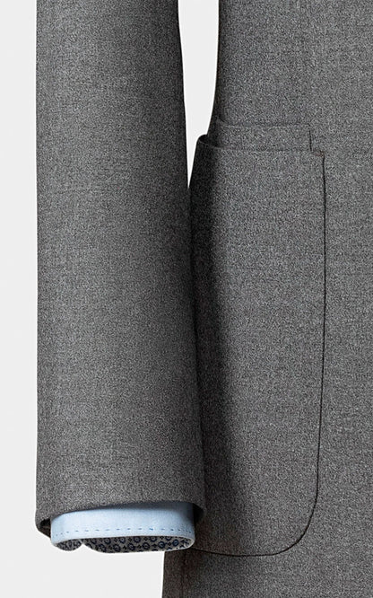 Medium grey silk flannel stretch fabric texture