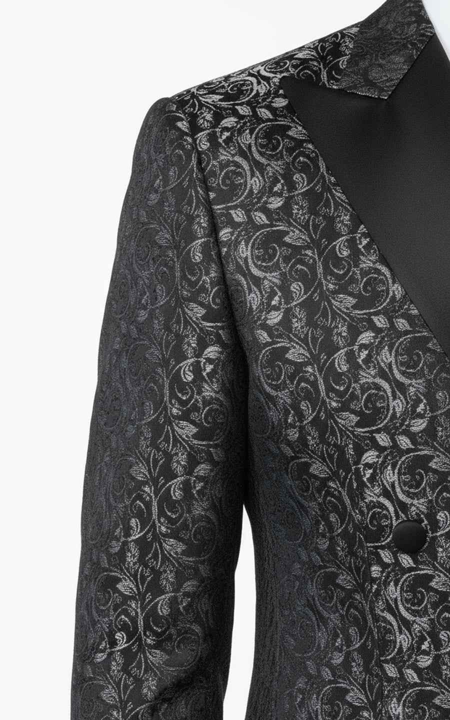 Double-breasted men's black tailcoat suit Coat