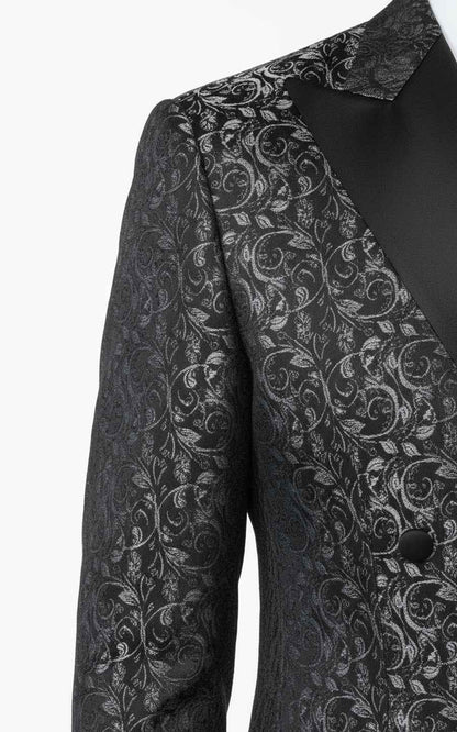 Double-breasted men's black tailcoat suit Coat