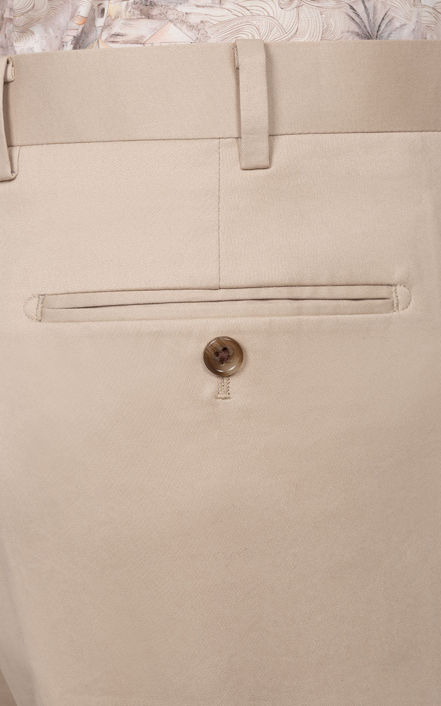Khaki Twill Suit Pants Detail - Custom Tailored Fabric
