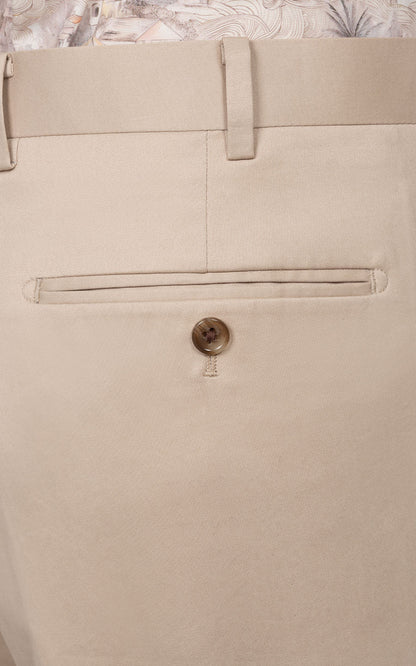 Khaki Twill Suit Pants Detail - Custom Tailored Fabric
