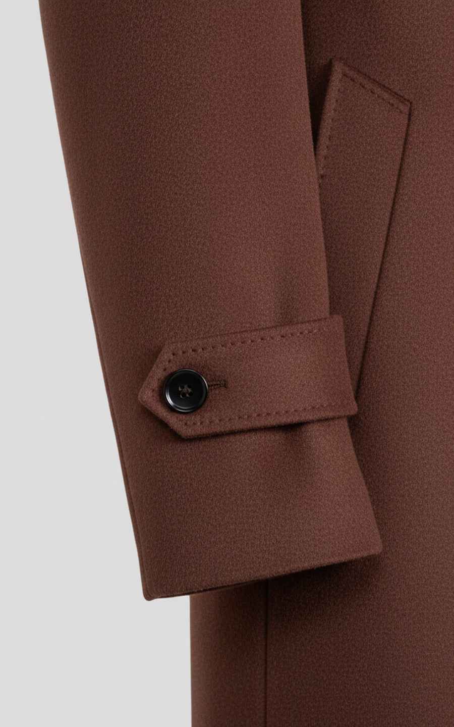 Autumn/Winter Men's Dark Camel Custom Double-Breasted Wool Coat