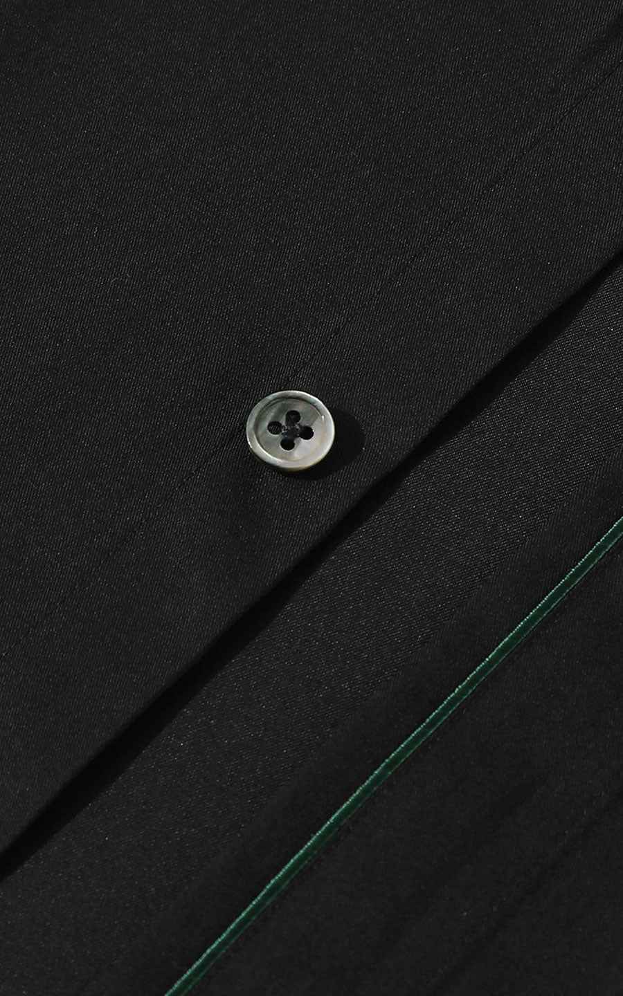 Custom Black Textured Shirt with Green Lines - Men's