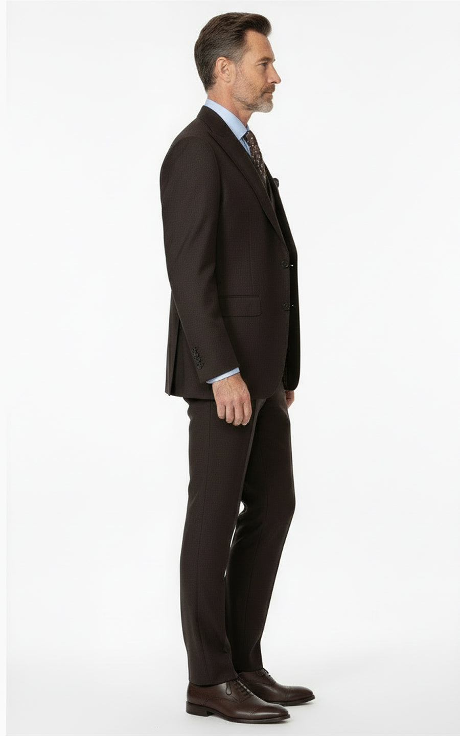 Mens Brown Custom Tailored Suit Set Business Formal