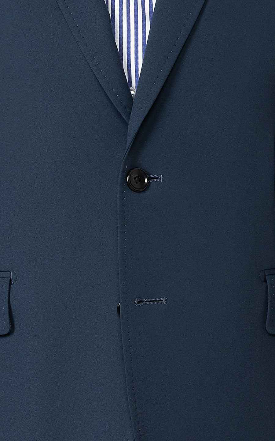 Men's Navy Wool Custom Suits - Tailored Business Formal