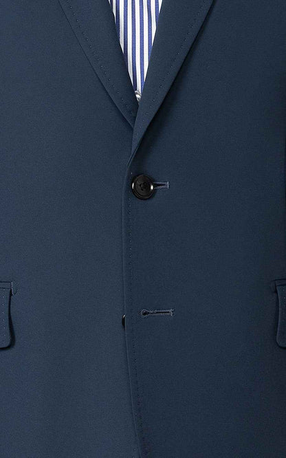 Men's Navy Wool Custom Suits - Tailored Business Formal