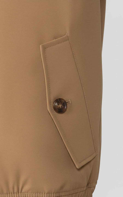 Khaki Custom Men's Slim Fit Casual Zip-Up Jacket