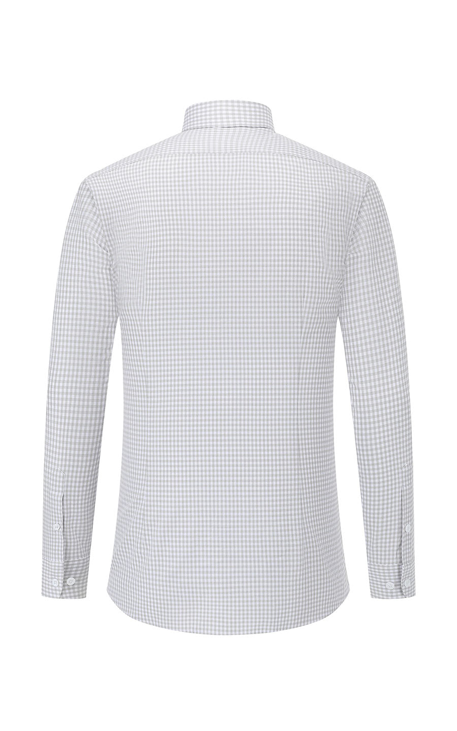 Men's Oxford Shirt Back View - Grey Check WIAI