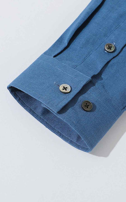 Men's Shirts Linen Casual Shirt - Ukiyo-e Textured Design