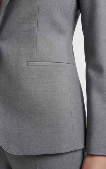 Women's Grey Single-Button Suit Set