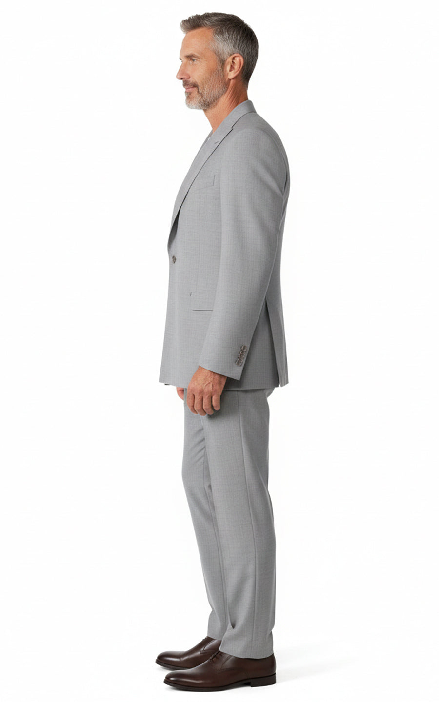 Washable Grey Stretch Business Suit Set Custom Tailored Mens