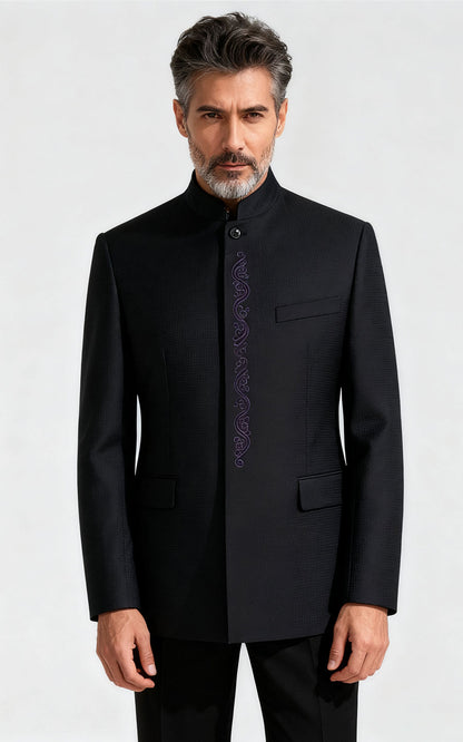 Custom Chinese Wedding Suit - Embroidered Men's Formal Tuxedo