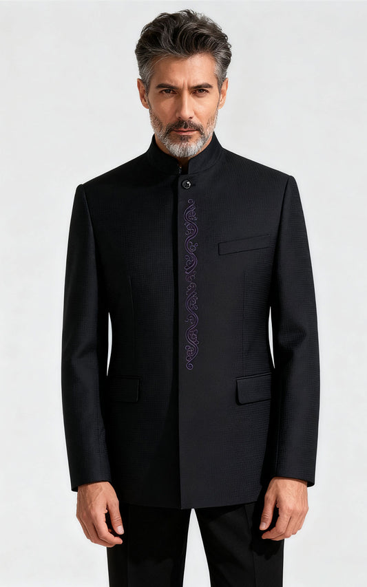 Custom Chinese Wedding Suit - Embroidered Men's Formal Tuxedo