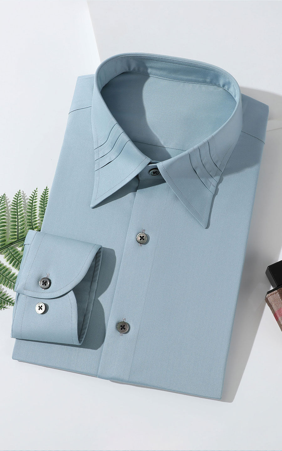 Tailored Fit Celadon Shirt - Modern Custom Design