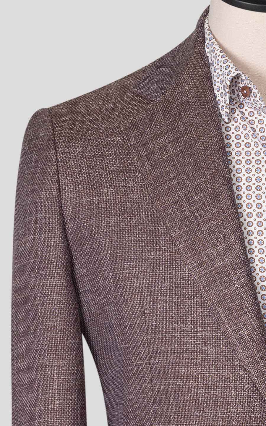 WIAI Brown Plaid Wool Blazer - Custom Men's Suit Jacket