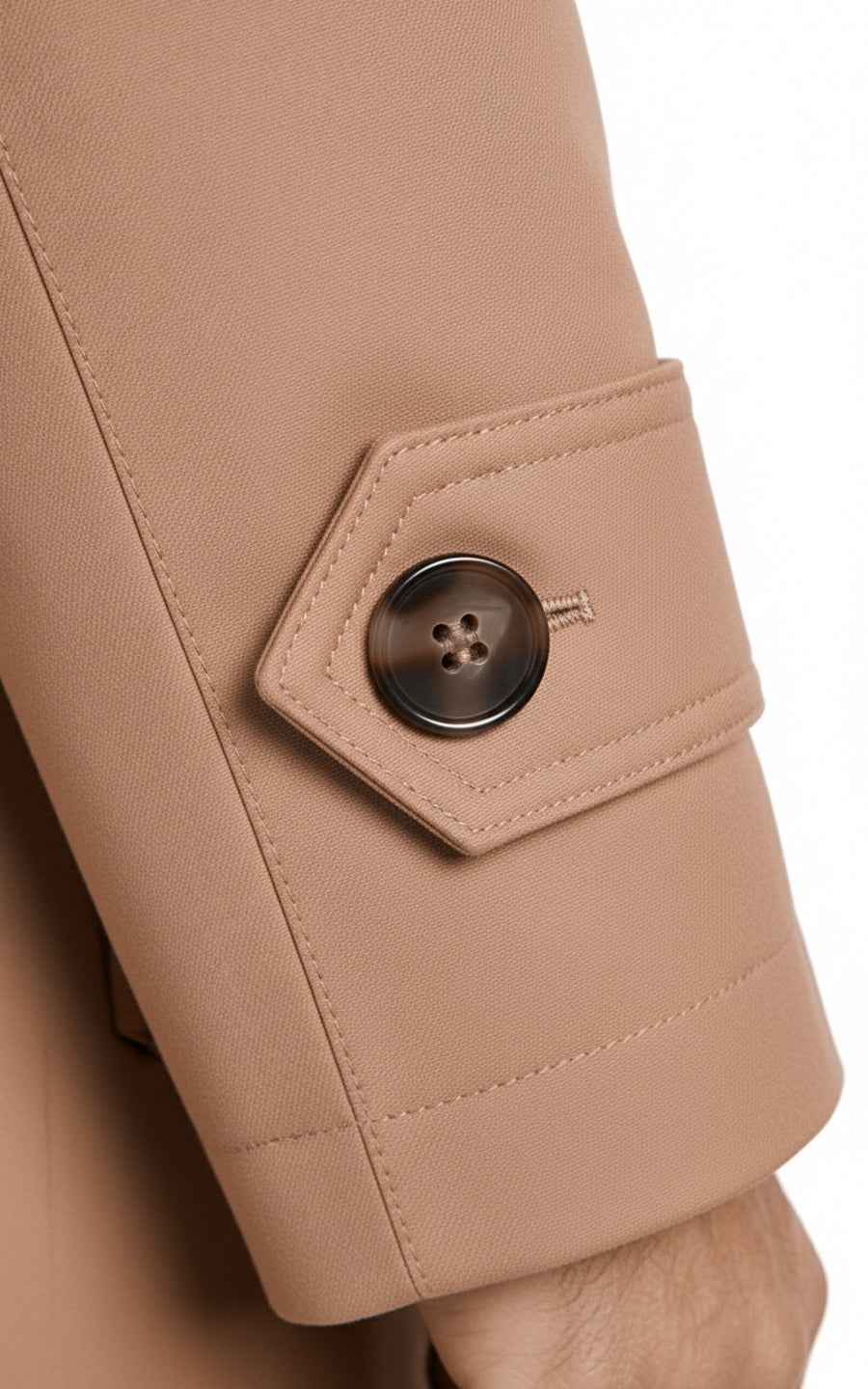 Men's Trench Coat Premium Khaki Tailored Business Outerwear