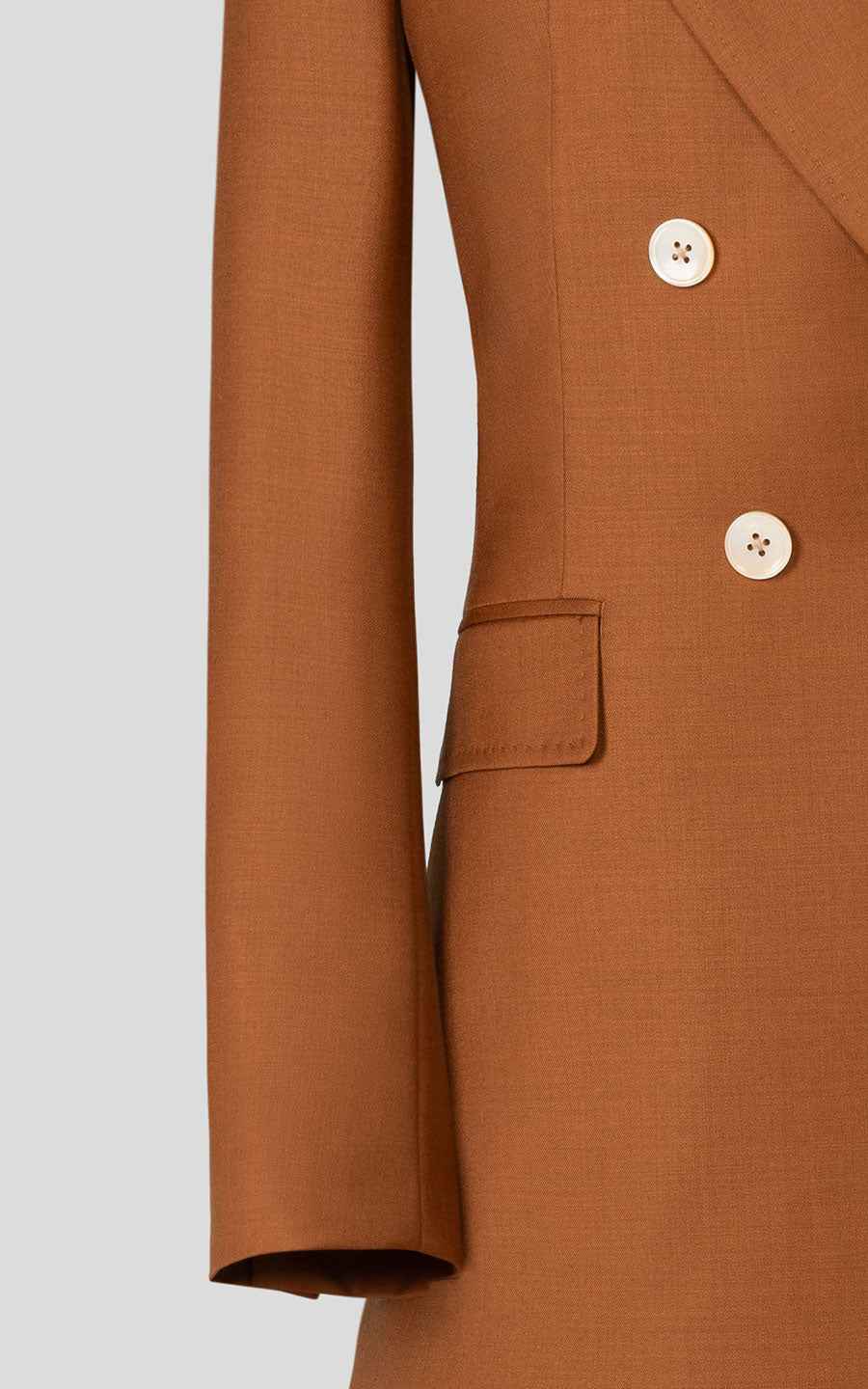 Women's Brown Double Breasted Blazer Suit Set