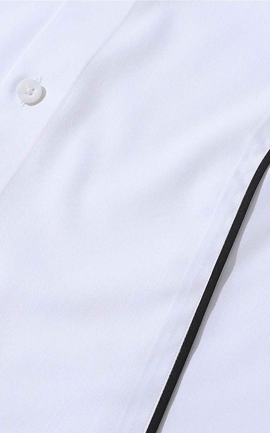 WIAI Men's White Stretch Cotton Blend Casual Shirt